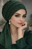 Zümrüt Işıltılı Atkılı Bone thumbnail 3