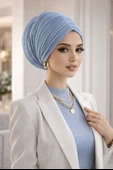 Bebe Mavi Işıltılı Piliseli Büzgülü Salaş Bone thumbnail 2