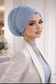 Bebe Mavi Işıltılı Piliseli Büzgülü Salaş Bone thumbnail 1