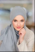 Gri Triko Kelebek Bone Şal thumbnail 3