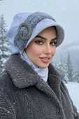 Gri Tokalı Tesettür Şapka thumbnail 2