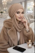 Camel Kelebek Bone Şal thumbnail 1