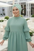 Mint Yeşili Büzgülü Salaş Bone thumbnail 2