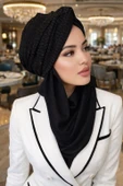 Siyah Işıltılı Burgu Düğüm Bone thumbnail 1