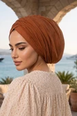 Taba Kendinden Desenli Büzgülü Bone thumbnail 2