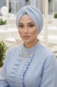 Açık Mavi Büzgülü Salaş Bone thumbnail 2