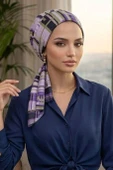 Lila Geometrik Desen Eşarp Bone thumbnail 2