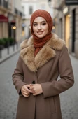 Taba Desenli Yumoş Kelebek Bone Şal thumbnail 3