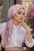 Pudra Gri Desen Eşarp Bone thumbnail 1