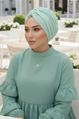 Mint Yeşili Büzgülü Salaş Bone thumbnail 1