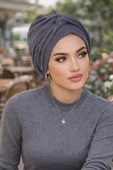 Füme Hazır Triko Burgu Detaylı Bone thumbnail 2