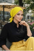 Sarı Puantiyeli Hazır Çapraz Bone thumbnail 2