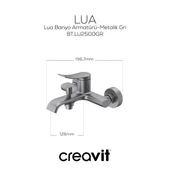 Creavit Lua Metalik Gri Banyo Bataryası LU2500GR thumbnail 3