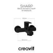 Creavit Sharp Mat Siyah Banyo Bataryası SR2510S thumbnail 3