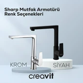 Creavit Sharp Mat Siyah Eviye Bataryası SR8500S thumbnail 2