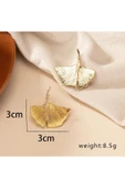 Gold Ginkgo Yaprağı Küpe thumbnail 4