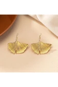 Gold Ginkgo Yaprağı Küpe thumbnail 5