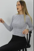 Kadın Modern Stil Çimalı Gri Body thumbnail 4