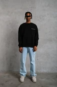 Baskılı Erkek Modern Stil Siyah Sweat thumbnail 3