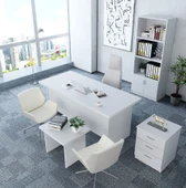 Zerka concept Plus 4'lü Ofis Takımı  Model 7 Beyaz thumbnail 1