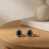 BlackCraft Oltu Taşı Oval Küpe thumbnail 2