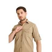 Q&Steinbock Sithonia Man Shirt Bej thumbnail 1