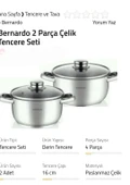 Bernardo 2 Parça Çelik Tencere Seti thumbnail 2