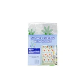 ÇİF KANAT PVC BANYO PERDESİ 2  PARÇA  X 90X180CM - 12 HALKALI (5250) thumbnail 4