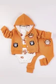 Monkey Nakışlı Kapişonlu Erkek Bebek Takım thumbnail 1