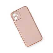 İphone 12 Kılıf Coco Deri Silikon Kapak - Pembe thumbnail 3