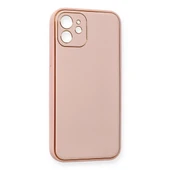 İphone 12 Kılıf Coco Deri Silikon Kapak - Pembe thumbnail 2
