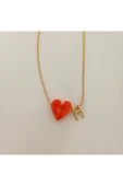 nergis collection Murano Turuncu Kalp Kolye thumbnail 2