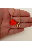 nergis collection Murano Turuncu Kalp Kolye thumbnail 1