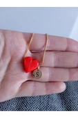 nergis collection Murano Turuncu Kalp Kolye thumbnail 2