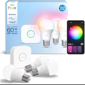 Philips Hue Essential 3'Lü E27 Ampul Başlangıç Seti 806 Lumen thumbnail 1