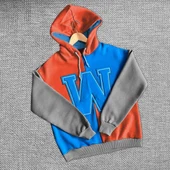 Kadın W Nakış İşlemeli Kapüşonlu Sweatshirt - Mavi thumbnail 6