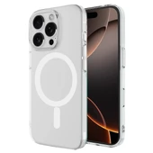 Apple İphone 16 Pro Max Kılıf Magneticsafe Şeffaf Silikon - Şeffaf thumbnail 1