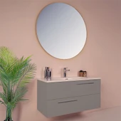 Kobos Serenity 100 cm Banyo Dolabı Seti Moon Grey thumbnail 2