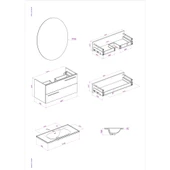 Kobos Serenity 100 cm Banyo Dolabı Seti Moon Grey thumbnail 8