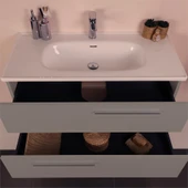Kobos Serenity 100 cm Banyo Dolabı Seti Moon Grey thumbnail 6