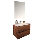 Kobos Simple 80 cm Çekmeceli Banyo Dolabı Seti Miling Oak thumbnail 1
