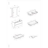 Kobos Simple 80 cm Çekmeceli Banyo Dolabı Seti Miling Oak thumbnail 8