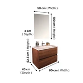 Kobos Simple 80 cm Çekmeceli Banyo Dolabı Seti Miling Oak thumbnail 7