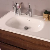 Kobos Simple 80 cm Çekmeceli Banyo Dolabı Seti Miling Oak thumbnail 4