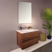 Kobos Simple 80 cm Çekmeceli Banyo Dolabı Seti Miling Oak thumbnail 2
