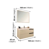 Kobos Eylül 100 cm Banyo Dolabı Seti Vanilla Grey thumbnail 7