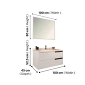 Kobos Eylül 100 cm Banyo Dolabı Seti Bianco thumbnail 7