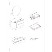 Kobos Future 100 cm Banyo Dolabı Seti Vanilla Grey thumbnail 7