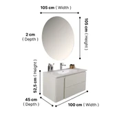 Kobos Future 100 cm Banyo Dolabı Seti Bianco thumbnail 8