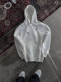 Vexor Kapşonlu Üç İplik Penye Basic SweatShirt - Beyaz thumbnail 2
